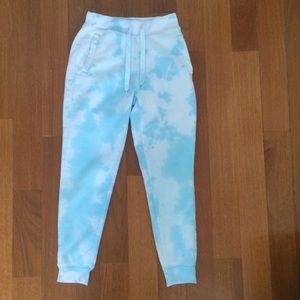 Tie dye baby blue & white sweatpants